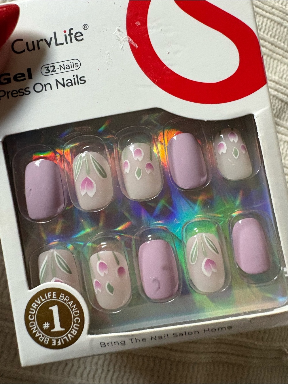 Curvlife Gel Press On Nails - Lavender Floral Set - Picture 7 of 7